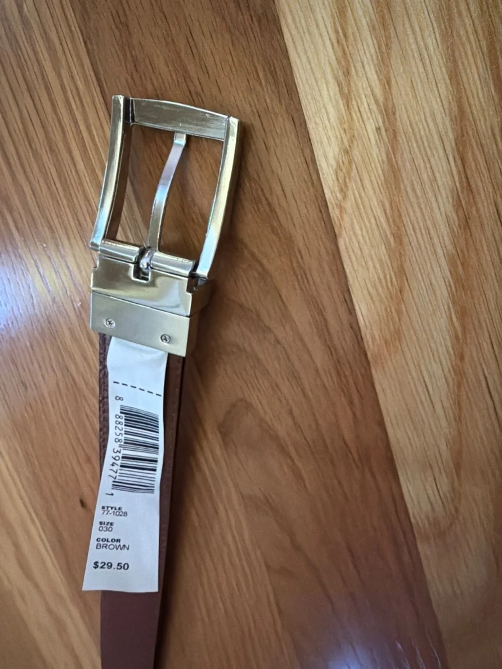 Johnston & Murphy boys leather football reversible belt